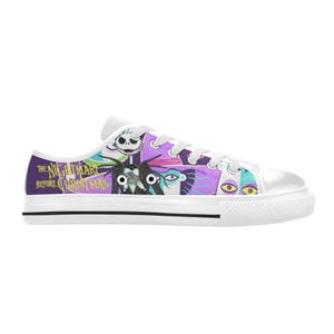 Low Top Sneakers Canvas Custom The Nightmare Before Christmas Sneakers Casual image 5