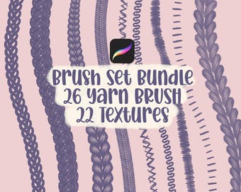 Conjunto de pincéis Grandmacore para Procreate, Conjunto de pincéis de carimbo e costura para Procreate, Pacote de pincéis de patchwork para Procreate, Pacote de pincéis de patchwork para Procreate.