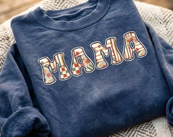 Mama PNG Bundle Patchwork Mama Faux Yarn Mama Embroidery Clipart Mothers Day PNG Bundle Cottagecore Mama Instant Download Mama Retro Quilt