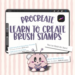 Kurs Procreate Brush Stamp dla początkujących, Twórz pędzle i grafiki clipart do sprzedaży, Samouczek sztuki cyfrowej
