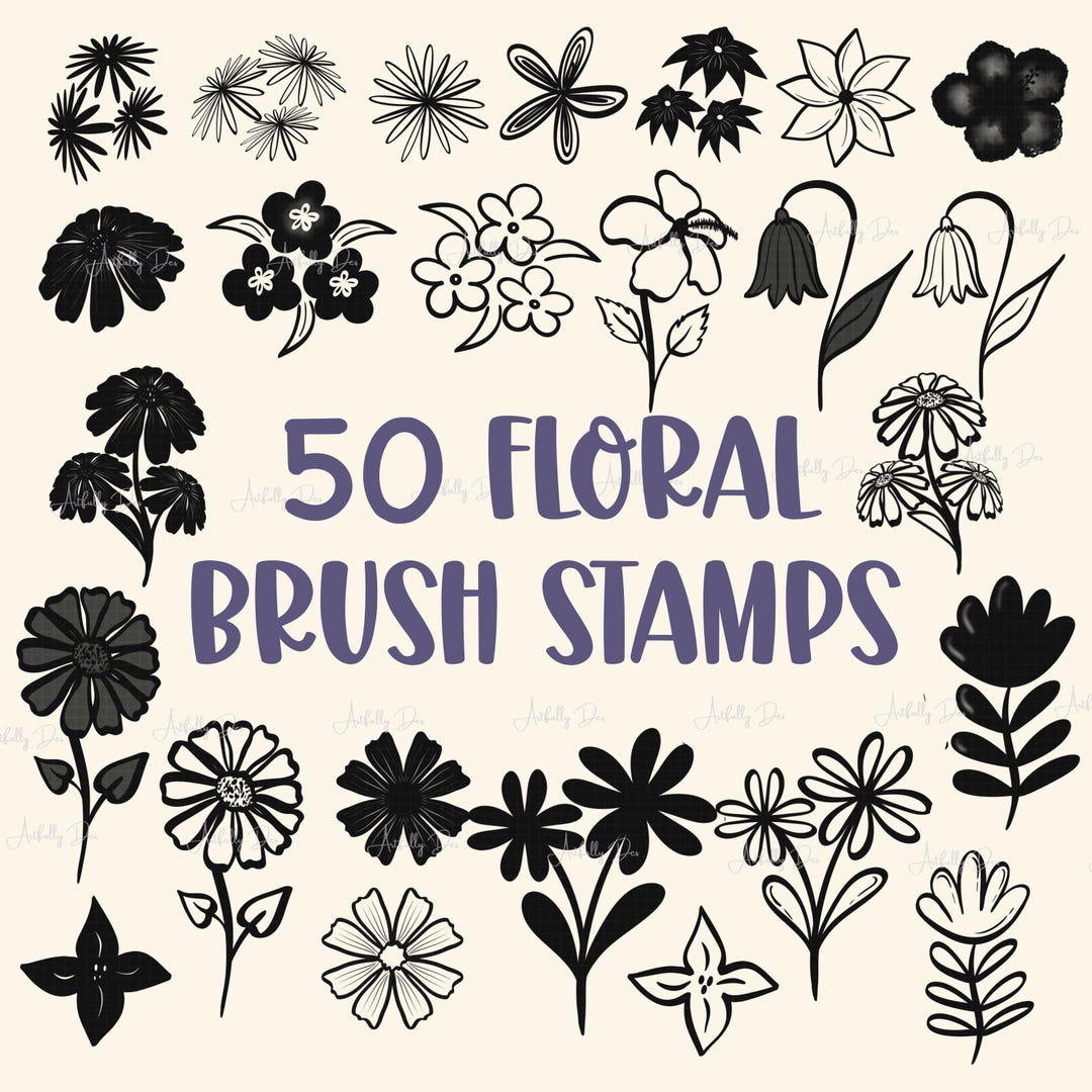 Procreate Brush Stamp Floral Brush Set Procreate Brush Pack Spring ...