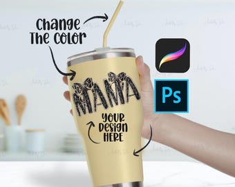 30 OZ Tapered Tumbler Mockup for Procreate Mockup For Designers Realistic Seamless Pattern Mockup Procreate Tumbler Mock for Seamless Mockup