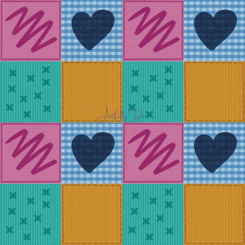 Patchwork Seamless Pattern Quilted Pattern Design