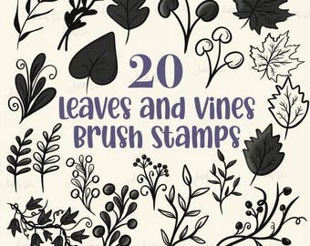 Conjunto de Pincéis para Procreate: Pincel de Primavera, Pincel de Folhas, Pincel para Carimbo de Primavera, Carimbos Comerciais para Procreate