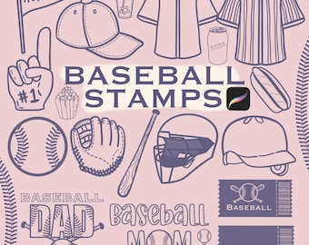 Pincéis de beisebol para Procreate, Conjunto de pincéis esportivos para Procreate, Carimbo de taco de beisebol para Procreate, Pincel de carimbo para Procreate, Pincel de beisebol para Procreate, Textura de beisebol para Procreate