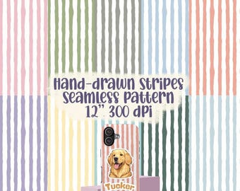 Strisce pastello disegnate a mano, motivo senza soluzione di continuità, sfondo a strisce verticali, carta digitale, set PNG, stampa murale a strisce astratte moderne