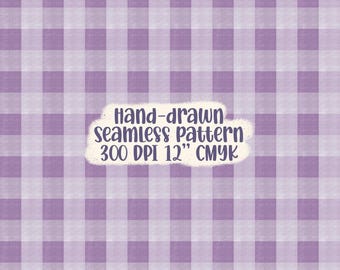 Purple Gingham Seamless Pattern Gingham Pattern Planner Papers Purple Checkboard Pattern Cottagecore Gingham Digital Paper Seamless File