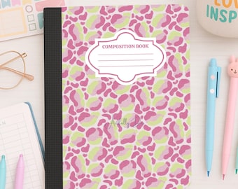 Pink Leopard Composition Notebook Cover Leopard Composition Cover Neon Composition Book Cheetah School Notebook Cover Leopard Notebook PNG