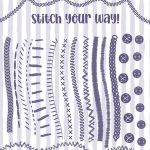 Procreate Patchwork Brush Procreate Cross Stitch Brush Fabric Texture Procreate Stitch Brush Grandmacore Brush Set