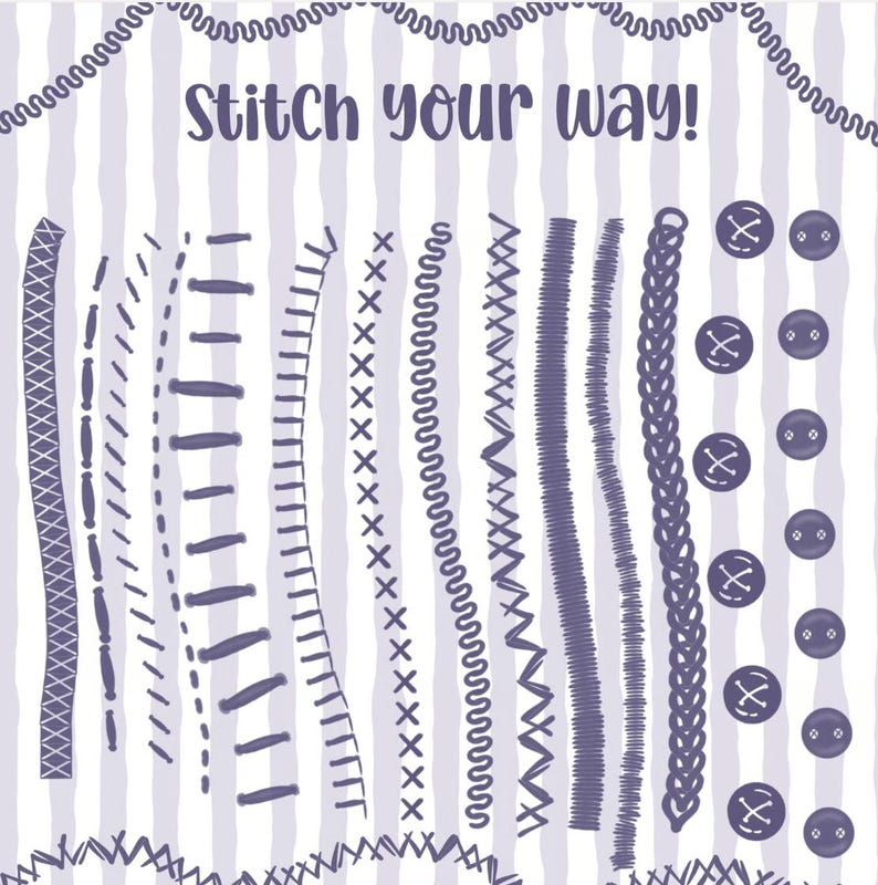 Procreate Patchwork-Pinsel, Procreate Kreuzstich-Pinsel, Stofftextur-Pinsel, Procreate Stich-Pinsel, Grandmacore-Pinselset Bild 1