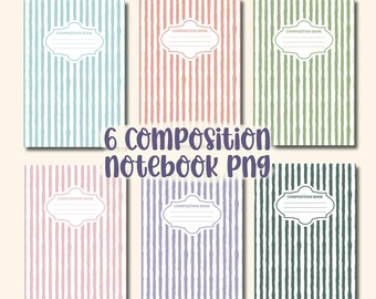 Vertical Stripes Composition Notebook Bundle Modern Abstract Composition Imperfect Stripes Notebook Cover Pastel Stripes Composition Book