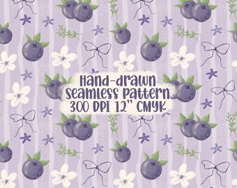 Blueberry Digital Paper Fruit Planner Papers Blueberry Purple Journal Design Blueberry Invitation Paper Girly Style Stationery Design PNG