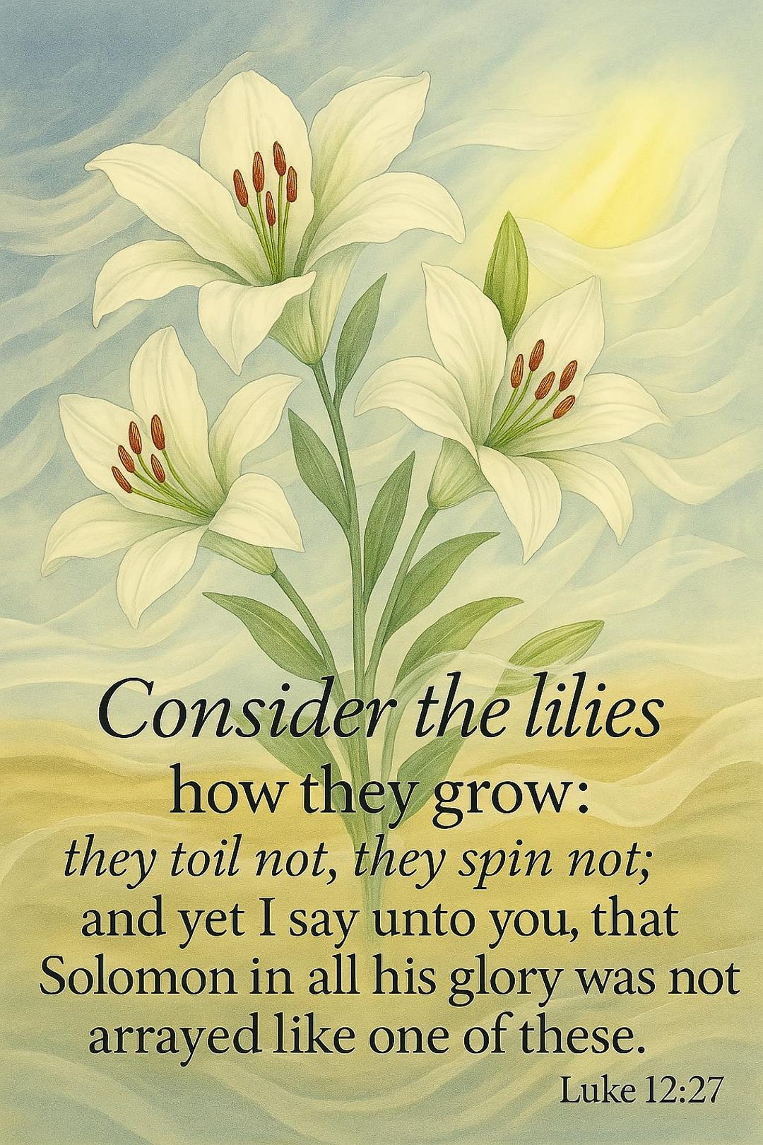 Luke 12:27 Scripture Wall Art – “consider the Lilies” – Christian ...