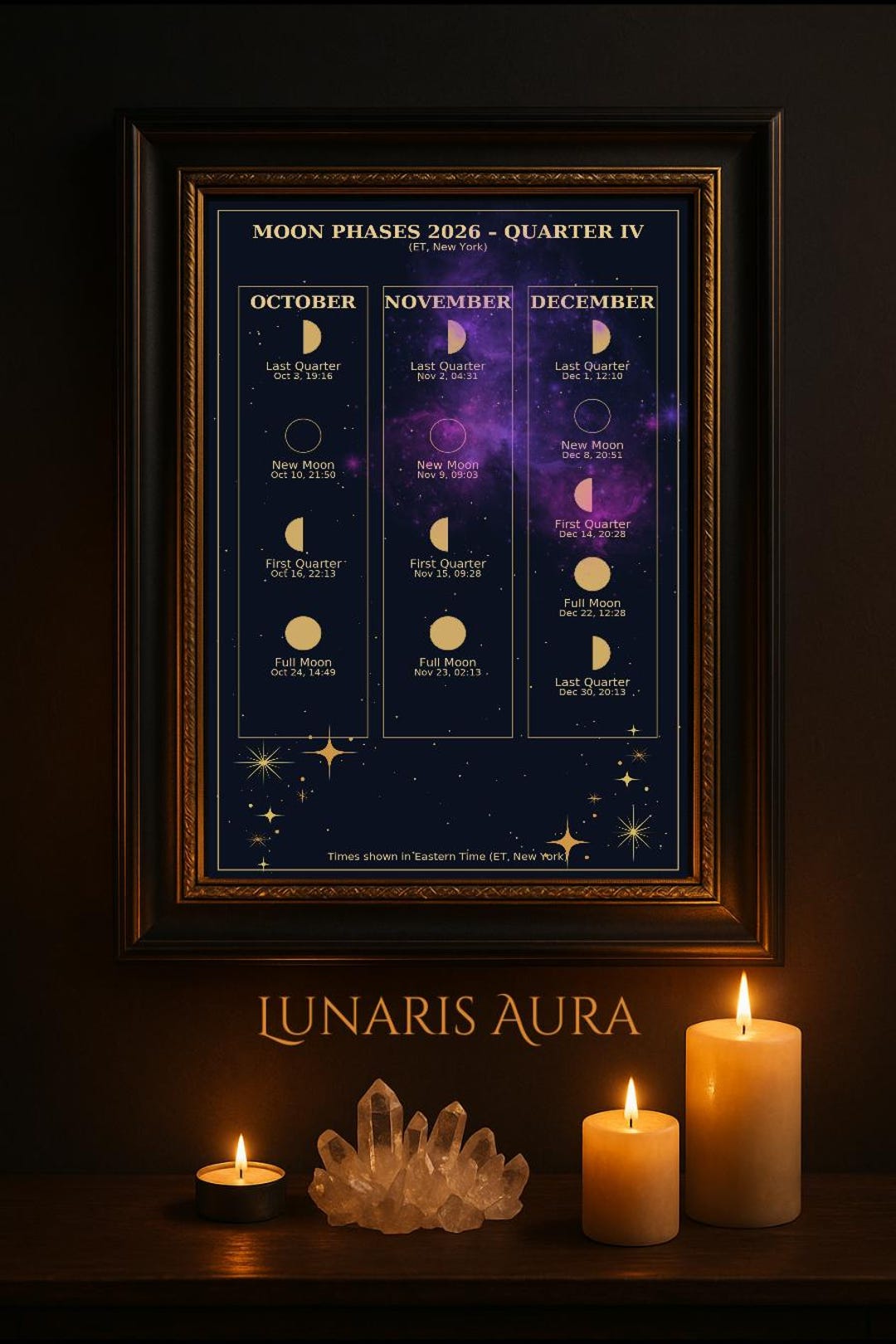 2026 Lunar Calendar Printable, Pagan Astrology Art, Digital Download ...