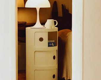 Table de rangement ronde rétro | Petit organiseur d'espace pour la chambre à coucher et le salon