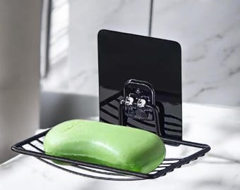 Stainless Steel Soap Holder: No-Drill Adhesive Wall Mount