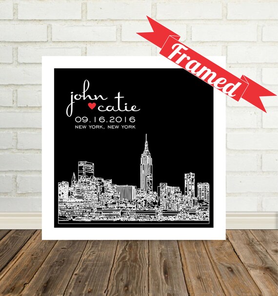 New York Skyline Wedding Gift Personalized City Image 0