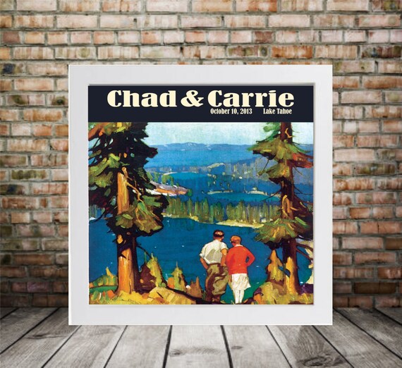 Custom Wedding Gift Personalized Lake Tahoe Wedding Poster Etsy