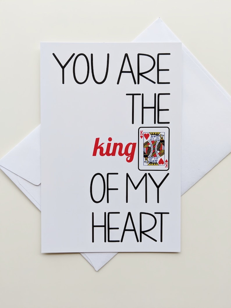 funny romantic card king of hearts valentine card love