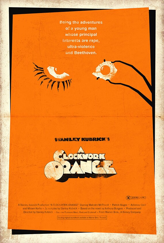 CLOCKWORK ORANGE, Stanley Kubrick, X Rated Ratings Box Original Movie  Theater Poster - Original Vintage Movie Posters