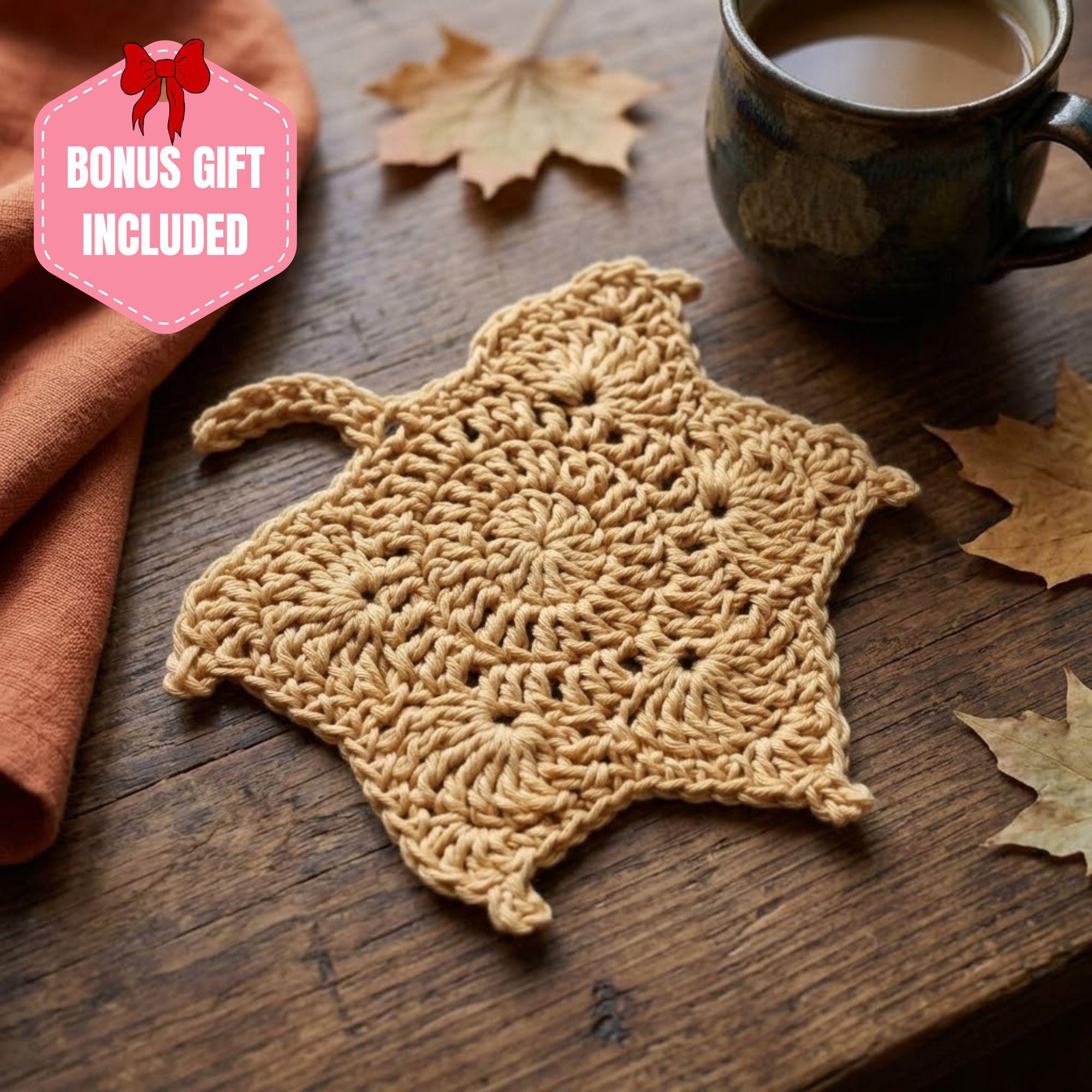 Maple Leaf Coaster and Placemat Crochet Pattern