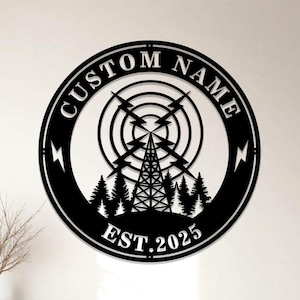 Personlig väggkonst för amatörradio, radioentusiaster/man cave-dekor, anpassad metallskylt för amatörradio, skinkaskåpsdekor, vintageradiodekor