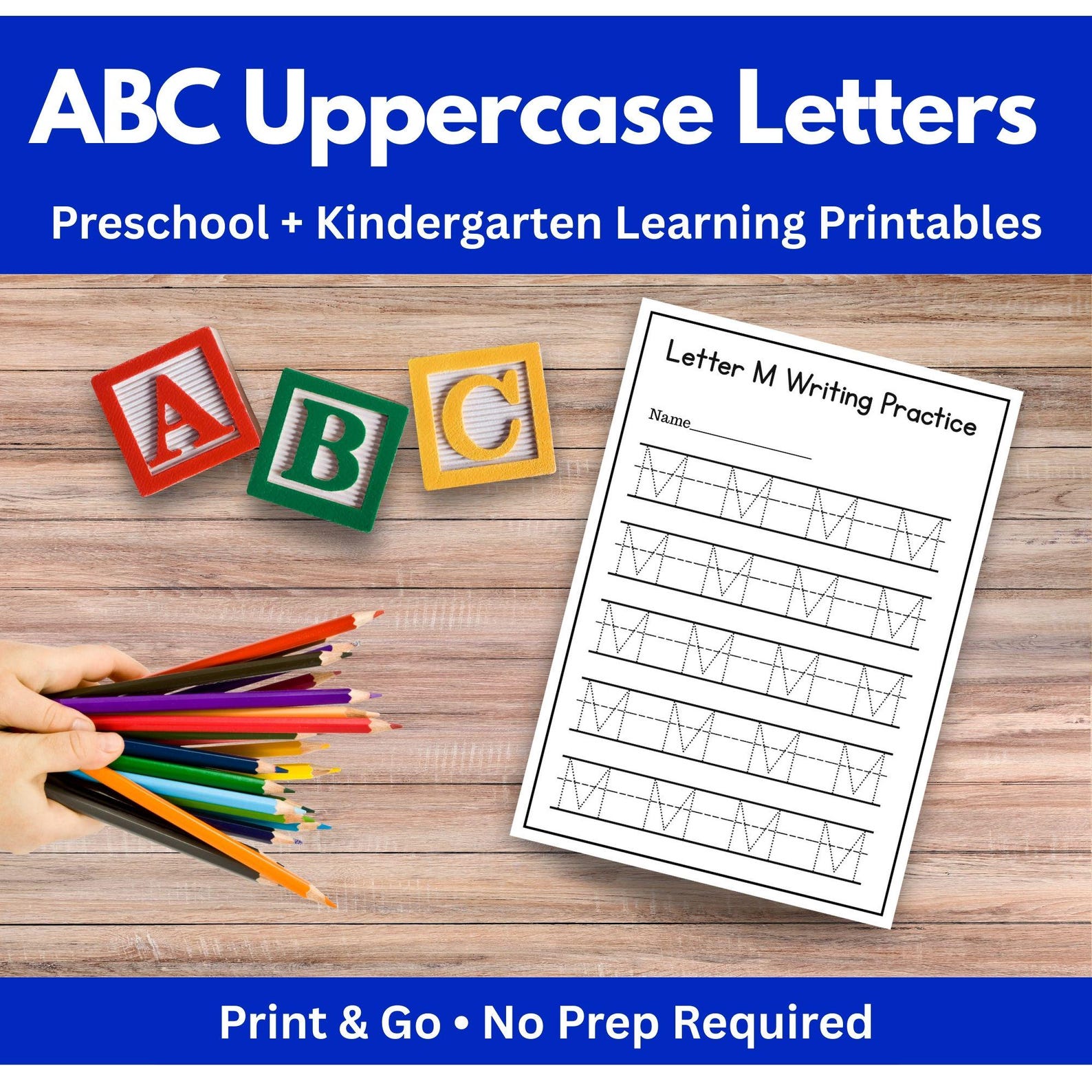 ABC Uppercase Letter Writing Worksheets | Preschool & Kindergarten | A ...