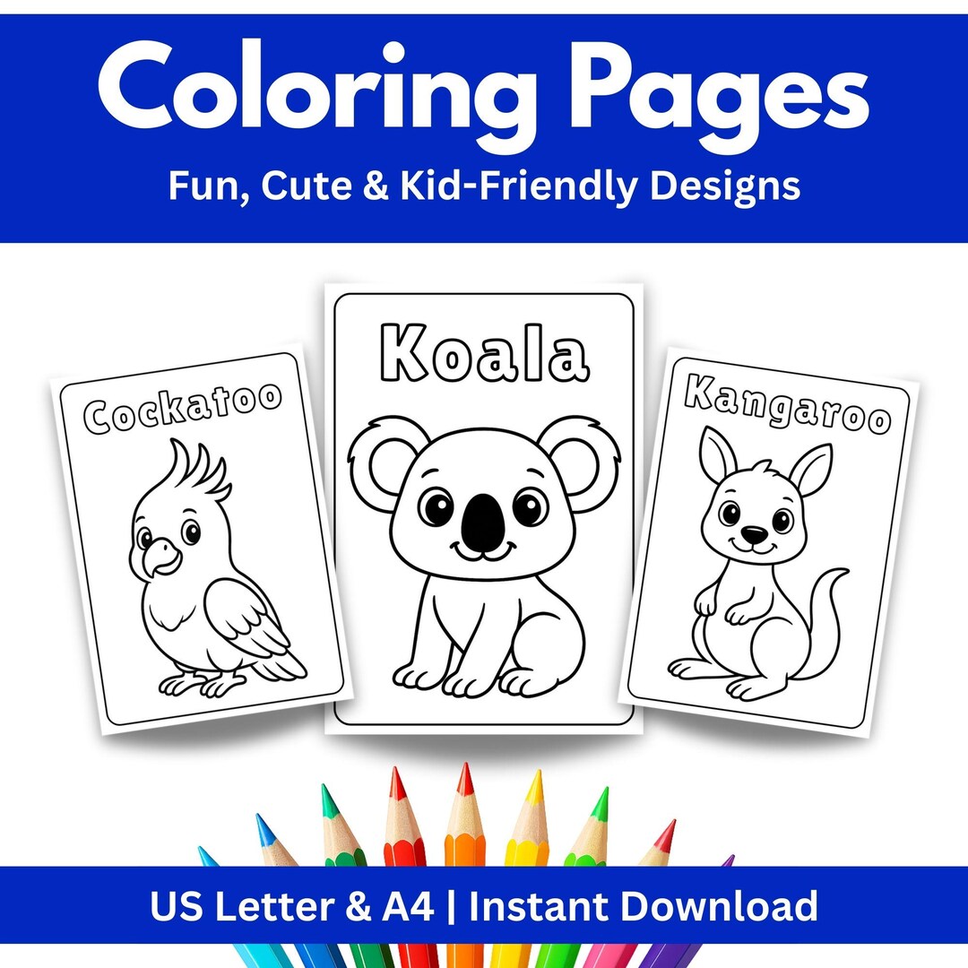Australian Animals Coloring Pages | Kids Printable Colouring Sheets ...