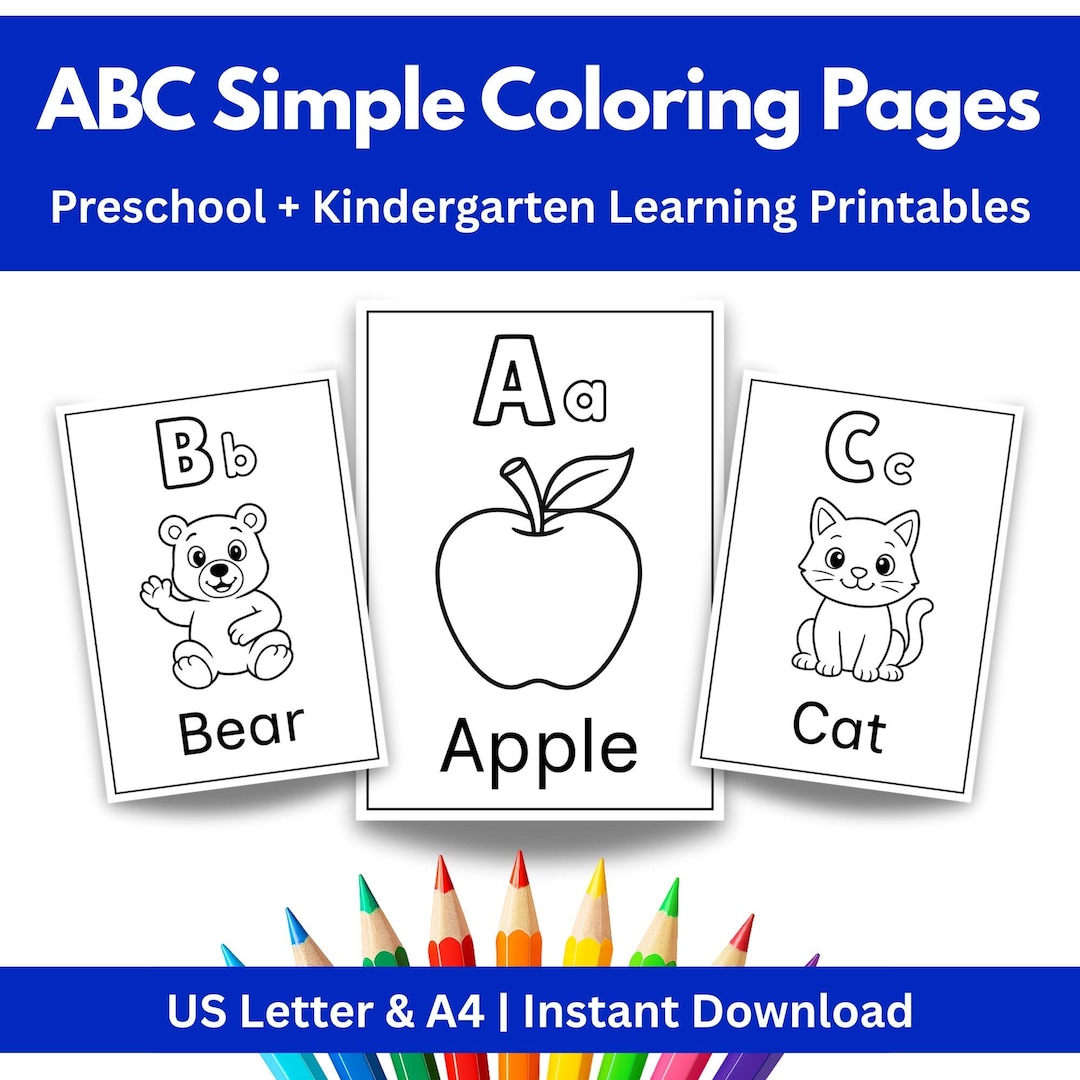 ABC Simple Coloring Pages for Kids | Alphabet Letter Coloring ...