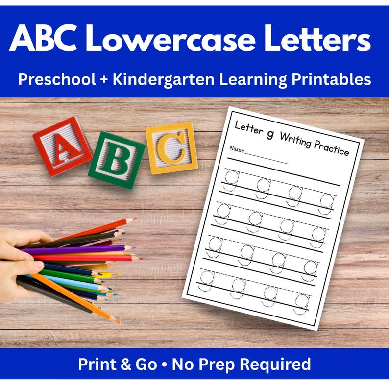 ABC Lowercase Letter Writing Worksheets | Preschool & Kindergarten | A ...