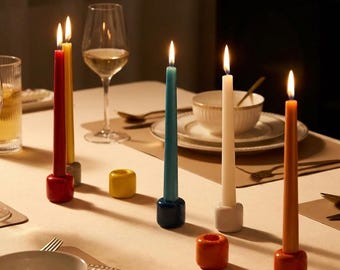 Mini Ceramic Chime Candle Holder - Pottery Candlestick Base, Tiny Altar Decor & Mindfulness Gift，10 Colors