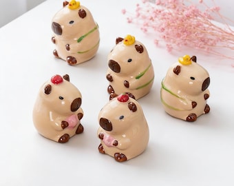 Ceramic Capybara Figurine, Desk Decor, Gift Ornament