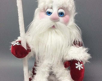 Made to Order Soft Sculpture Doll OOAK Art Doll Santa Claus in Red Coat. New Year 2019. Soft Sculpted Doll