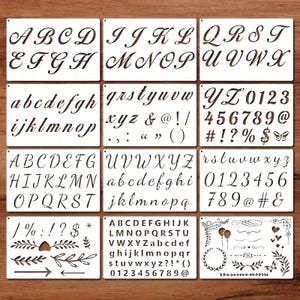 1½ Cursive Stencil, 10 X 12.5 Inch L - Letters Italy