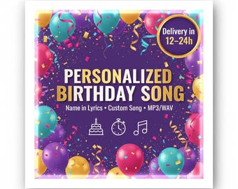 Personalized Birthday Song with Name - Custom Birthday Song - Digital Birthday Gift - Birthday Party Music - Kids & Adult Birthday Music
