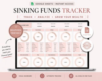 Hoja de cálculo de Google para el seguimiento de fondos de amortización, planificador de objetivos de ahorro, hoja de cálculo financiera