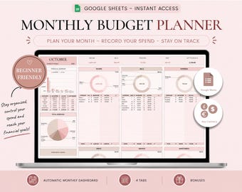 Monthly Budget Planner Google Sheets — Expense Tracker with Bill Calendar
