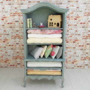 12th scale linen cupboard/hutch ..OOAK..Artisan..dolls house miniature