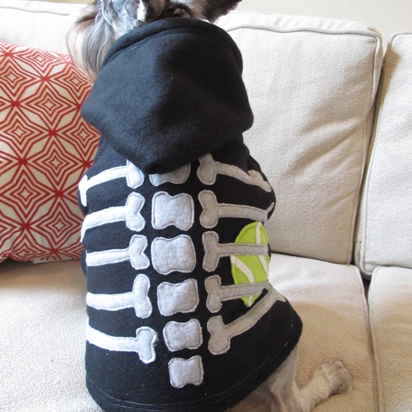 Skeleton Dog Hoodie- size Medium