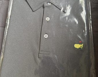 Polo técnico gris estilo Masters – Camisa de golf inspirada en Augusta, talla pequeña para hombre