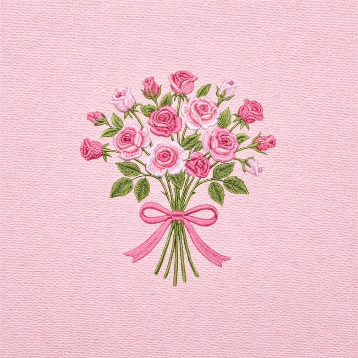Pink Rose Bouquet Embroidery Design Floral Machine Stitch Pattern - Etsy