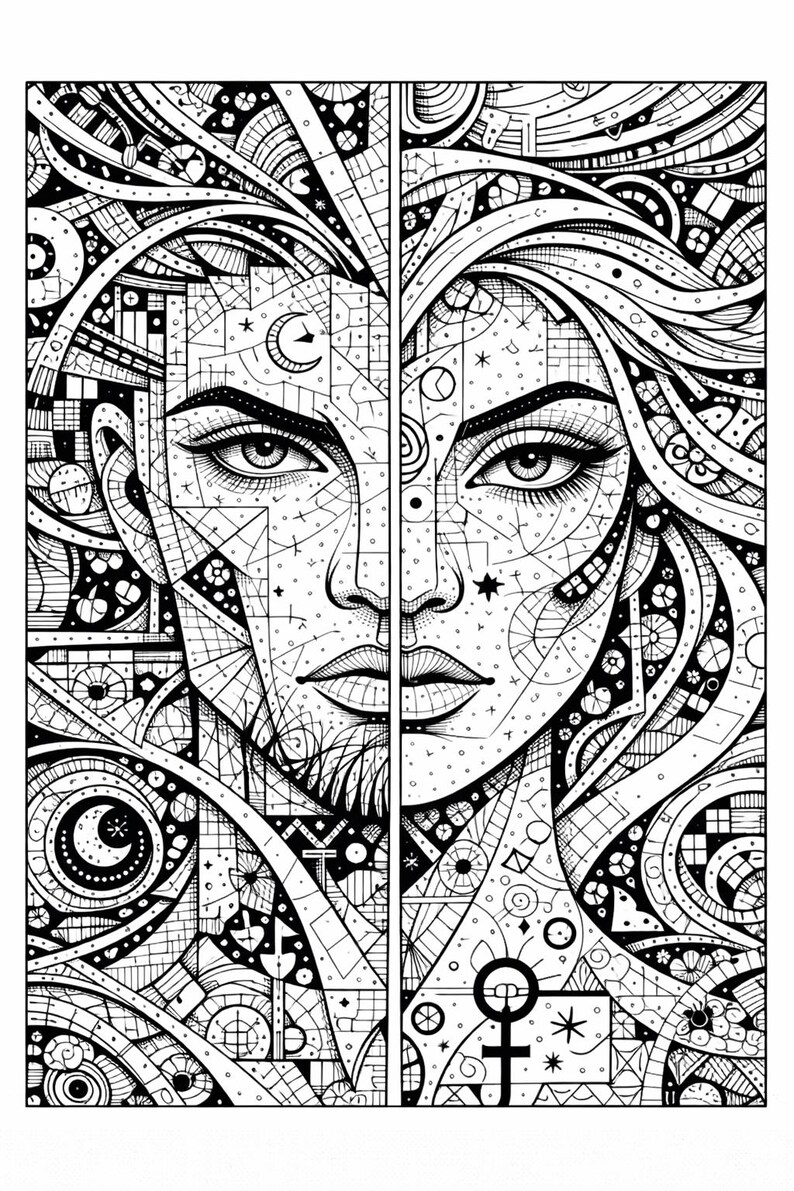 Fragmented Minds Abstract Faces Coloring Pages For Adults 50 Pages Fragmented Minds Abstract Faces Coloring Pages For Adults 50 Pages