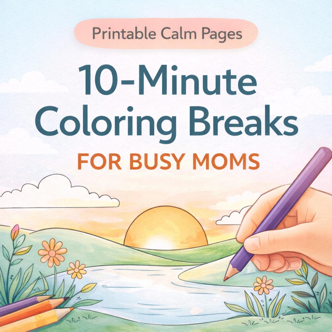 10-minute Coloring Breaks for Busy Moms – Printable Calm Pages - Etsy