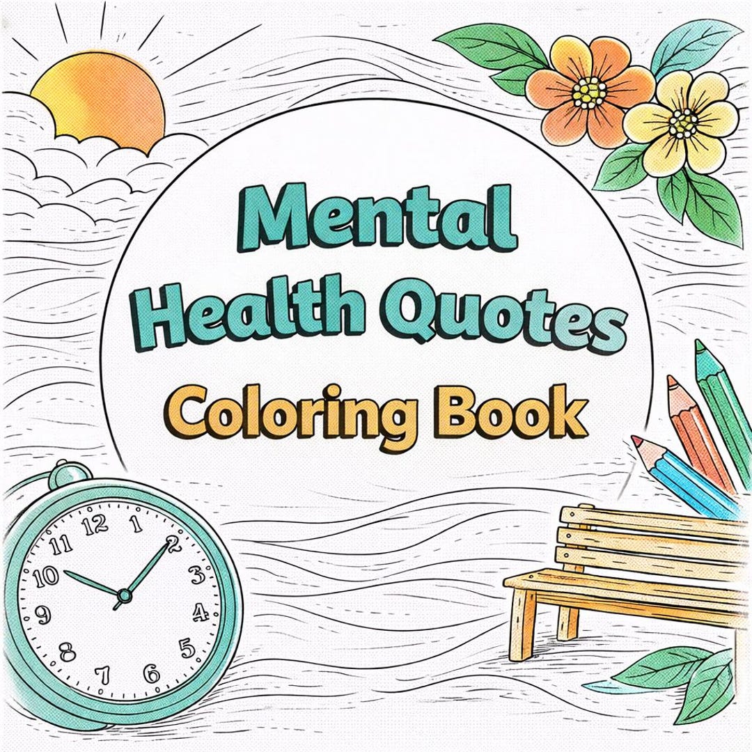 Mental Health Quotes Coloring Book | 50 Calm & Motivational Pages ...