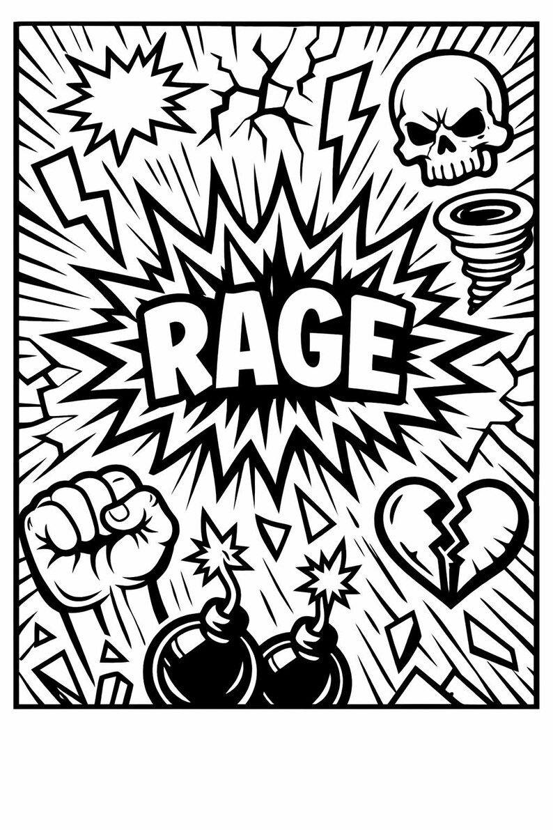 Office Rage Colouring In Anger Relief Coloring Book for Adults - Bold and Expressive Coloring ...