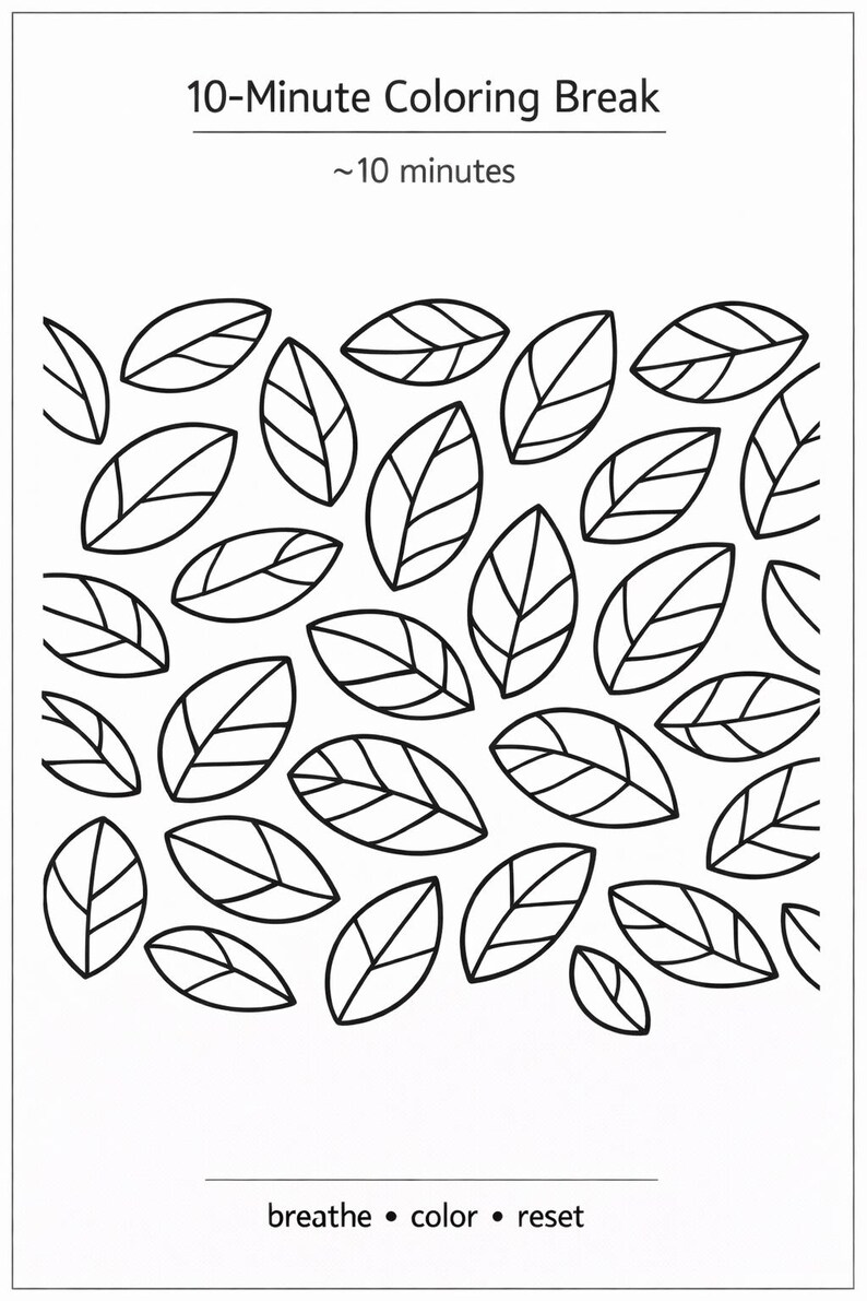 10-minute Coloring Breaks for Busy Moms – Printable Calm Pages - Etsy