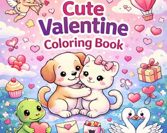 Cute Valentine Coloring Book – 25 Pages Printable Love Coloring Pages