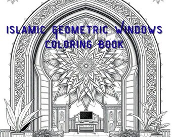 Islamic Geometric Coloring Book | Hand-Drawn Pencil Style (Digital Download)