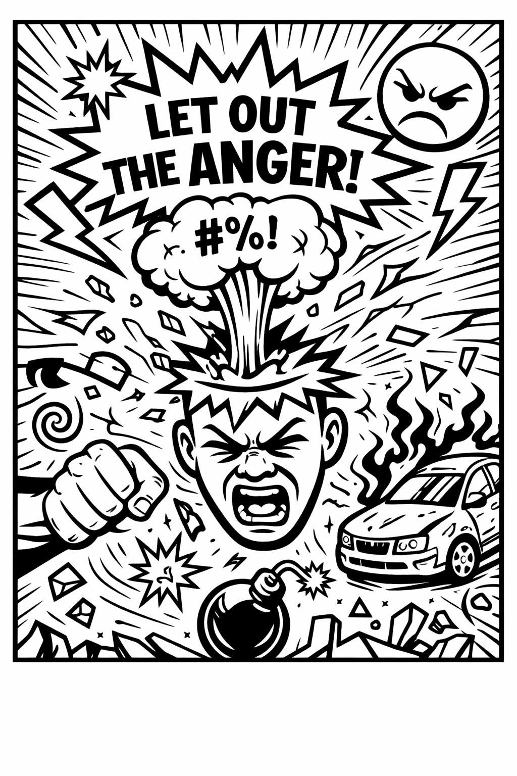 Anger Relief Coloring Book for Adults - Bold and Expressive Coloring ...