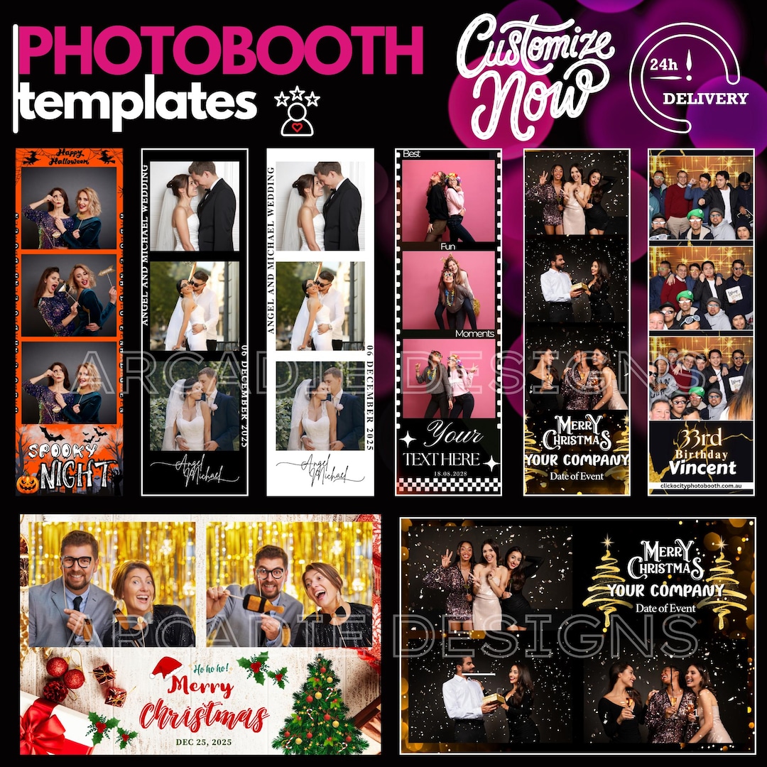 Photo Booth Custom Design Custom Photo Booth Template Design Service: Canva Editable (digital ...